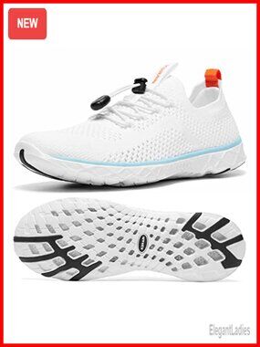 Women's Breathable Athletic Water Shoes with Arch Support, Slip-On Quick-Dry